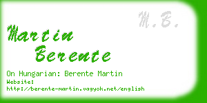 martin berente business card